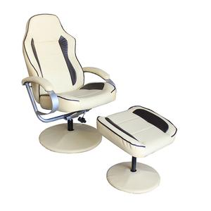 Sillón Reclinable Moderno <span class=keywords><strong>de</strong></span> Piel Sintética Color Crema con Reposapiés <span class=keywords><strong>de</strong></span> Espuma, Muebles <span class=keywords><strong>de</strong></span> <span class=keywords><strong>Audio</strong></span> y <span class=keywords><strong>Video</strong></span> para el Hogar, Sala <span class=keywords><strong>de</strong></span> Estar, Sillones Reclinables, Otros - Product Image 2