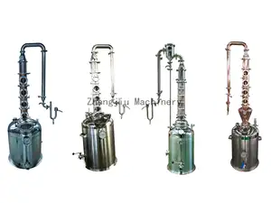ZJ, nueva máquina destiladora de cobre de 100L, columna de reflujo de cobre, equipo de destilería para destilador de Alcohol Moonshine, bebida