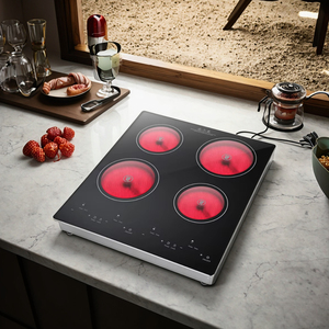 Table de cuisson infrarouge en céramique encastrable 4 feux 1600W+1800W+1800W+1600W, Appareil de cuisson à induction domestique - Product Image 2