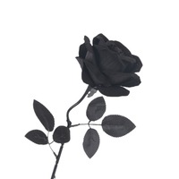 Roses noires artificielles en soie pour la décoration gothique d'Halloween et les arrangements du Festival des Fantômes, fausses roses réalistes