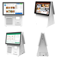 Système de point de vente de bureau à double écran tactile entièrement en métal, terminal de paiement dédié pour les cafés de détail