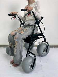 BW04 Chariot de plage <span class=keywords><strong>tout</strong></span>-<span class=keywords><strong>terrain</strong></span> à dégagement rapide avec cadre en acier au carbone, capacité de charge de 100 kg, largeur de siège de 45 cm, <span class=keywords><strong>4</strong></span> <span class=keywords><strong>roues</strong></span> avec <span class=keywords><strong>roues</strong></span> à ballon - Product Image 6