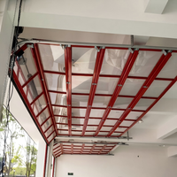 Porte de garage électrique moderne en aluminium à grille tubulaire haute visibilité avec télécommande pour atelier, finition bronze