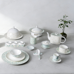 Vaisselle en gros P&T : Tasses et soucoupes à thé modernes en porcelaine fine, mugs verts, ensemble de tasses à café pour hôtels et cafés - Product Image 4