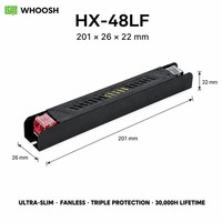 HX-48LF Alimentation LED ultra-compacte 48W 12V 24V sans ventilateur pour éclairage linéaire à canal lumineux étroit