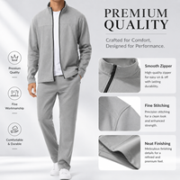 Ensemble de survêtement zippé en coton antibactérien à col montant pour hommes, uniformes de travail personnalisés pour le personnel de la salle de sport/du salon/de l'hôtel, transfert thermique