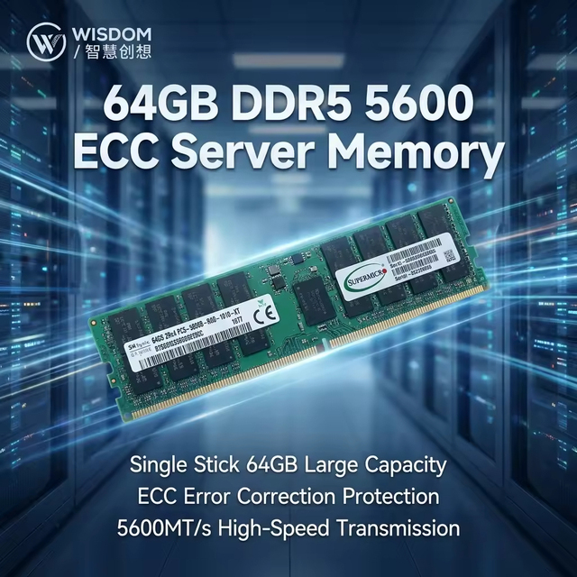 64GB DDR5 5600MTs PC5 44800 ECC RDIMM 2Rx4 Registered Memory for AI Server PowerEdge ProLiant Enterprise DDR5 Server Memory