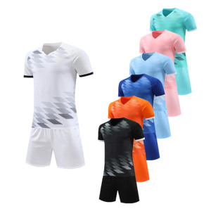 Maillot de football SM à séchage rapide et respirant 100 % polyester, col montant, manches courtes, ensemble d'uniformes de football, tenue de football haut de gamme - Product Image 1