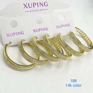 Xuping-pendientes de diamante chapado en oro de 18K para mujer, aretes, aros, moda diaria, fábrica, venta al por mayor, 1113 - Product Image 2