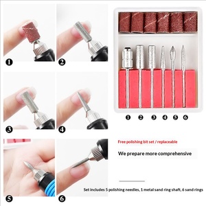 Manual Portable Electric Nail Polisher Grinder Silver Head Dead Skin Removal <b>Polishing</b> Manicure Pedicure File Tool Salon - Product Image 3