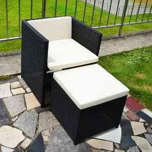 Professional Supplier Outdoor Garden Rattan Chairs And Glass Surface Table