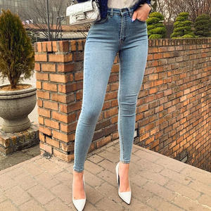 <span class=keywords><strong>Jean</strong></span> slim taille haute pour <span class=keywords><strong>femme</strong></span> en denim extensible, bleu délavé rétro, coupe sexy et <span class=keywords><strong>push</strong></span>-<span class=keywords><strong>up</strong></span>, pantalon moulant - Product Image 1