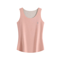 Gilet thermique sans couture en fibre acrylique pour femme, couche intérieure doublée polaire, antibactérien, épaissi pour plus de chaleur