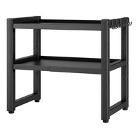 Étagère télescopique pour four à micro-ondes à 2 niveaux, extensible, en acier au carbone, étagère de rangement pour comptoir de cuisine, noire, vente en gros