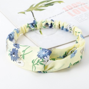 Cinta para la cabeza con estampado Floral para mujer, bandana con estampado de <span class=keywords><strong>rayas</strong></span> y puntos, diademas bohemias, diadema cruzada trenzada para la cabeza, <span class=keywords><strong>Bandeau</strong></span> - Product Image 4