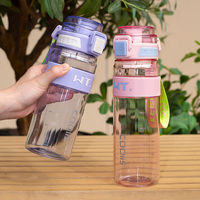 Logo personnalisé Bouteille d'eau pour enfants Bouteille d'eau de sport portable et personnalisée avec paille Marqueur de temps Grande capacité Homme Gril Adultes