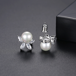 LUOTEEMI blanco perla de la boda de novia y collar de cristal de piedra de alta calidad de mujer pendientes de conchas marinas - Product Image 5