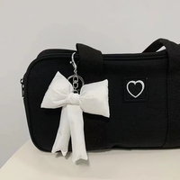 Doux Puff Bow Porte-clés Accessoires Cadeau rose Arcs Charme Y2K Plaid Bowknot Porte-clés Coquette Esthétique Portefeuille Sac À Main Sac Charmes