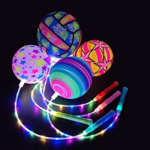 <b>LED</b> Bouncy Chain <b>Ball</b> Toys Kids Inflatable Football Bouncing <b>Ball</b> Cute Flashing <b>Ball</b> Children Funny Toy Gifts for Kids - Product Image 1