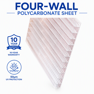 Lámina de <span class=keywords><strong>Policarbonato</strong></span> Alveolar Incolora de 8mm y 12mm, Cuádruple Pared, para Claraboyas - Product Image 2
