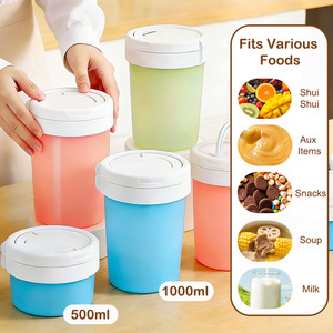 Food <b>Storage</b> Container Cylinder Airtight Flip Top Lid <b>For</b> <b>Kitchen</b> Travel Z12 Silicone <b>Storage</b> <b>Jar</b> - Product Image 4