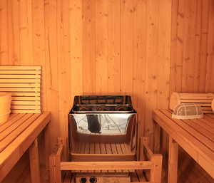 Sauna de Barril de Cedro Rojo Canadiense Caisheng 2026, Superventas, para 4 Personas con Estufa Eléctrica - Product Image 4