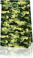 Lot de 12 sacs-cadeaux camouflage fournitures de fête camouflage sacs de fête à thème camouflage sacs de friandises en papier vert pour anniversaire d'enfants