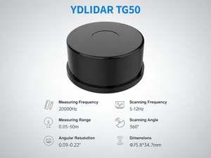 Capteur LiDAR ToF 2D à 360 degrés YDLIDAR TG50, portée de 50 m, IP65, navigation robotique, automatisation industrielle, scanner - Product Image 2