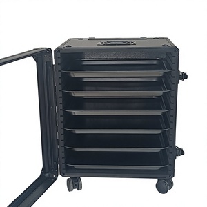 Boîte de rangement miniature empilable Yoya, cadre en alliage d'aluminium, fenêtre transparente, antichoc, grande capacité, sécurisée avec protection à 360° ° Roues - Product Image 1