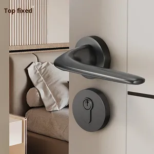 Topstrong 현대 잠금 사일런트 크림 스타일 거실 문 손잡이 가정용 간단한 범용 양손잡이 터치 컨트롤 분할 - Product Image 2