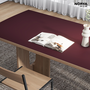<span class=keywords><strong>Tavolo</strong></span> da Pranzo NORYA Moderno Minimalista Italiano in Rovere Bianco Massiccio con Superficie Nano-Tecnologica Rossa Resistente ai Graffi - Product Image 4