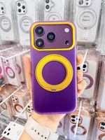 Funda Magnética con Soporte Integrado para iPhone 13 14 15 16 17 18 Pro Max, Diseño Multicolor en Contraste, Tacto Suave