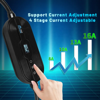 ZOPOISE ZA05 Nouveau chargeur EV portable IP66 3,5 kW 16 A avec écran de 1,3 pouce, ABS+PC, câble, contrôle par application WiFi, interface SAE J1772, 120/240 V