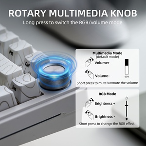 <span class=keywords><strong>Clavier</strong></span> de jeu mécanique XVX M75 Lumina Topographic White (keycap IMD) Tri-mode 75% avec rétroéclairage RVB et motif cœur blanc - Product Image 3