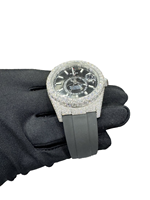 Montre mécanique pour homme entièrement incrustée de diamants, cadran chronographe personnalisé, prix de gros direct usine