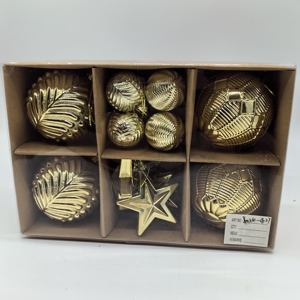 Di alta qualità 8cm ciondolo in oro del nuovo anno palla di plastica stampata UV palla decorativa con forma speciale di placcatura di <span class=keywords><strong>natale</strong></span> ornamento - Product Image 2