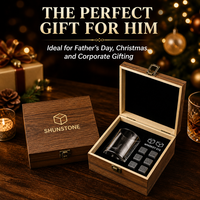 En Existencia, Regalo Novedoso, Piedras de Whisky de Basalto, Juego de Vasos de Whisky Redondos de Cristal, Regalo para Hombres, Papá, Esposo, Amantes del Whisky