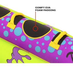 PVC Inflatable Salamander <b>Towable</b> Tube Floating Boat 132*48 Inch for 1-3 Riders for Summer Pool Beach Sea Surfing Fun - Product Image 3