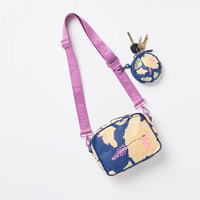Pochette HDPE personnalisée OEM avec imprimé dessin animé, anti-éclaboussures, mignonne, à clipser, avec poignée en corde et fermeture éclair pour petits essentiels, MOQ 100 pièces