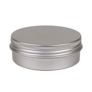 Aluminium Round Box Wholesale 15ml 30ml 50ml 80ml 100ml Aluminum Cosmetic Tins Round Silver Empty Cosmetic Jars Candy Box