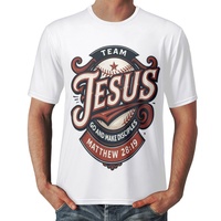 T-shirt tendance à manches courtes de la série Jesus, 100% polyester, respirant et élégant pour hommes