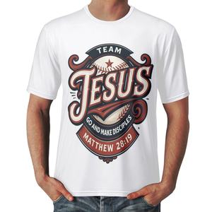T-shirt a maniche corte alla moda della serie Jesus, t-shirt da uomo traspirante ed elegante - Product Image 6