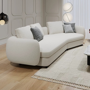 Canapé en tissu crème français <span class=keywords><strong>Saint</strong></span>-<span class=keywords><strong>Germain</strong></span>, directement de l'usine, grand canapé familial, coin arqué, vente en gros pour hôtels, personnalisable - Product Image 3