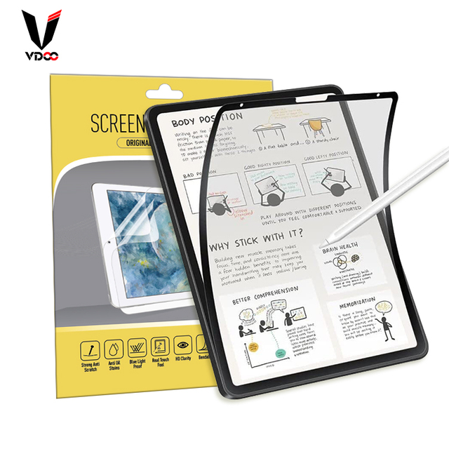 Easy Install Anti Fingerprint Paper Texture Screen Protector Silk Print Framed Drawing Painting Soft Film for Ipad Pro 11