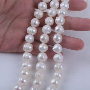 Perlas Sueltas de Agua Dulce Naturales al por Mayor, Tiras Cortas de 18cm12-13mm, Casi Circulares, Perforadas, Semi-Acabadas, para Hacer Pulseras DIY - Product Image 4