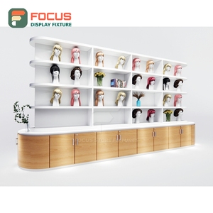 ตู้โชว์วิกผมพรีเมียม ไม้ กระจก ชั้นวางแบบลิ้นชัก พร้อมไฟ ตู้โชว์ร้านขายวิกผม - Product Image 3