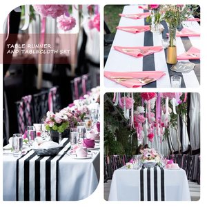 Design personalizzato 14 "* 108" PEVA a strisce <span class=keywords><strong>in</strong></span> <span class=keywords><strong>plastica</strong></span> monouso Runner da tavolo per uso tavolo da pranzo a casa o <span class=keywords><strong>in</strong></span> Hotel - Product Image 2