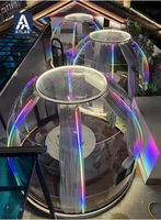 Dôme géodésique transparent moderne pour l'extérieur, maison bulle panoramique, structure en PC, résistant au vent