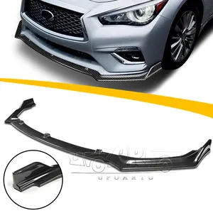 Haosheng Body Kits Manufactory ABS Plastic Carbon Fiber 3PCS Front Bumper Splitter Lip For Infiniti Q50 2018 2019 2020 2021