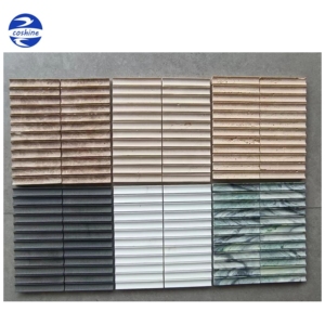 Nouveau design chine usine 3d courbe cannelée bande gris jet d'eau marbre mosaïque carrelage pour cuisine salle de bain mur dosseret <span class=keywords><strong>douche</strong></span> - Product Image 3